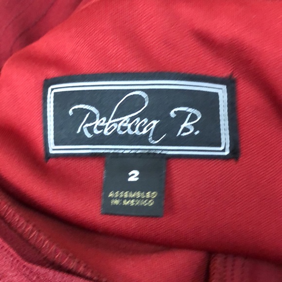 Rebecca B. Size 2 wine color halter dress with zip and button back closure - Picture 6 of 7